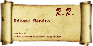 Rékasi Renátó névjegykártya